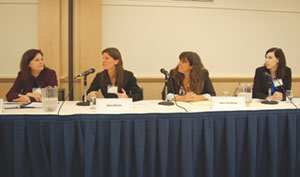 From left, Andrea Burke, Dera Nevin, Jane Southren, and Andrea Taylor discuss the challenges facing women lawyers on Bay Street.