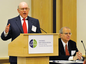 Chief Justice Warren Winkler lectured the bar at the cross-border event in Toronto last week. Photo: Robin Kuniski
