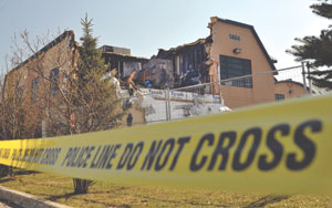 A fire last Monday at 1464 Cornwall Rd. left Oakville law firm Will Davidson LLP heavily damaged. Photo: Robin Kuniski