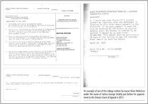 An example of one of the rulings written by lawyer Brian Nicholson under the name of Justice George Strathy just before his appointment to the Ontario Court of Appeal in 2013.