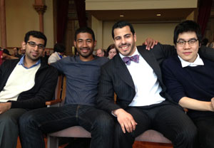 Members of the ROSS team, from left: Akash Venkat, Jimoh Ovbiagele, Andrew Arruda, and Shuai Wang.